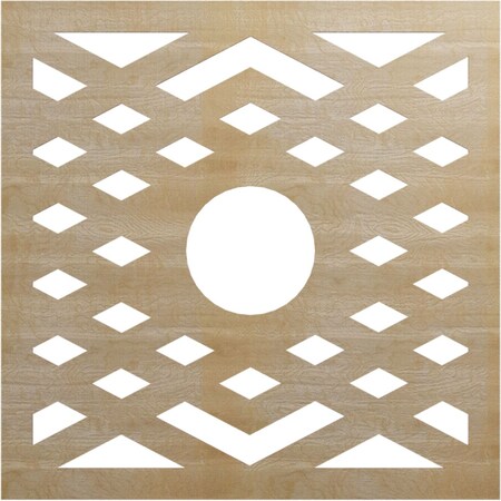 Ekena Millwork Chevron Wood Fretwork Pierced Ceiling Medallion, Hickory, 40"OD x 10 3/8"ID x 1/4"T CMWP40X40X0250CHHI